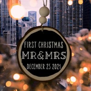 Custom Made Mr&Mrs Wooden Christmas ornament!